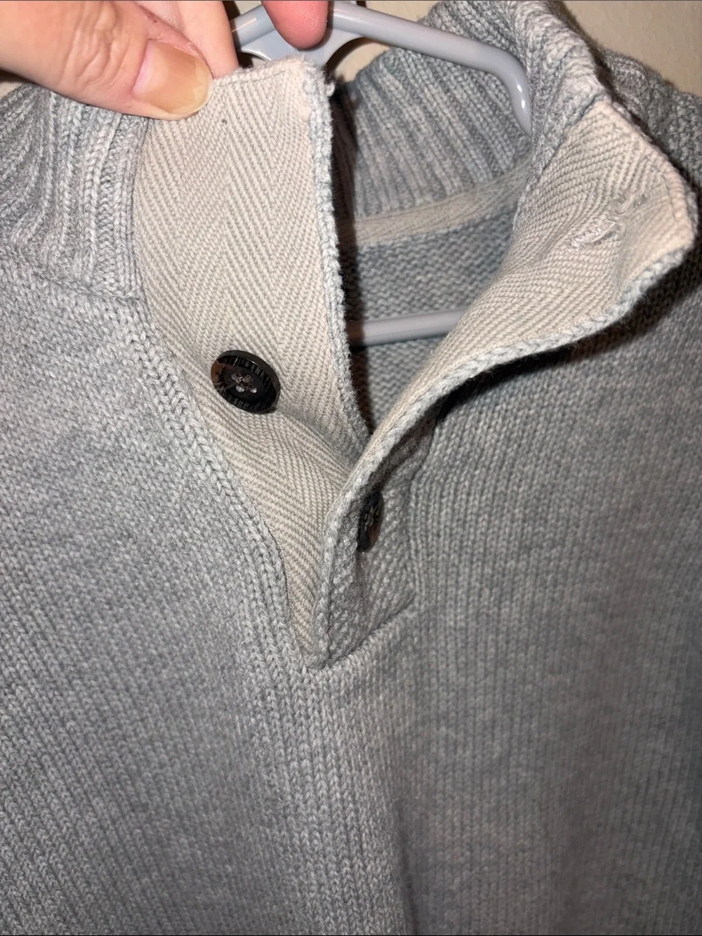 GAP Light Gray Boys Shawl Collar Button Sweater